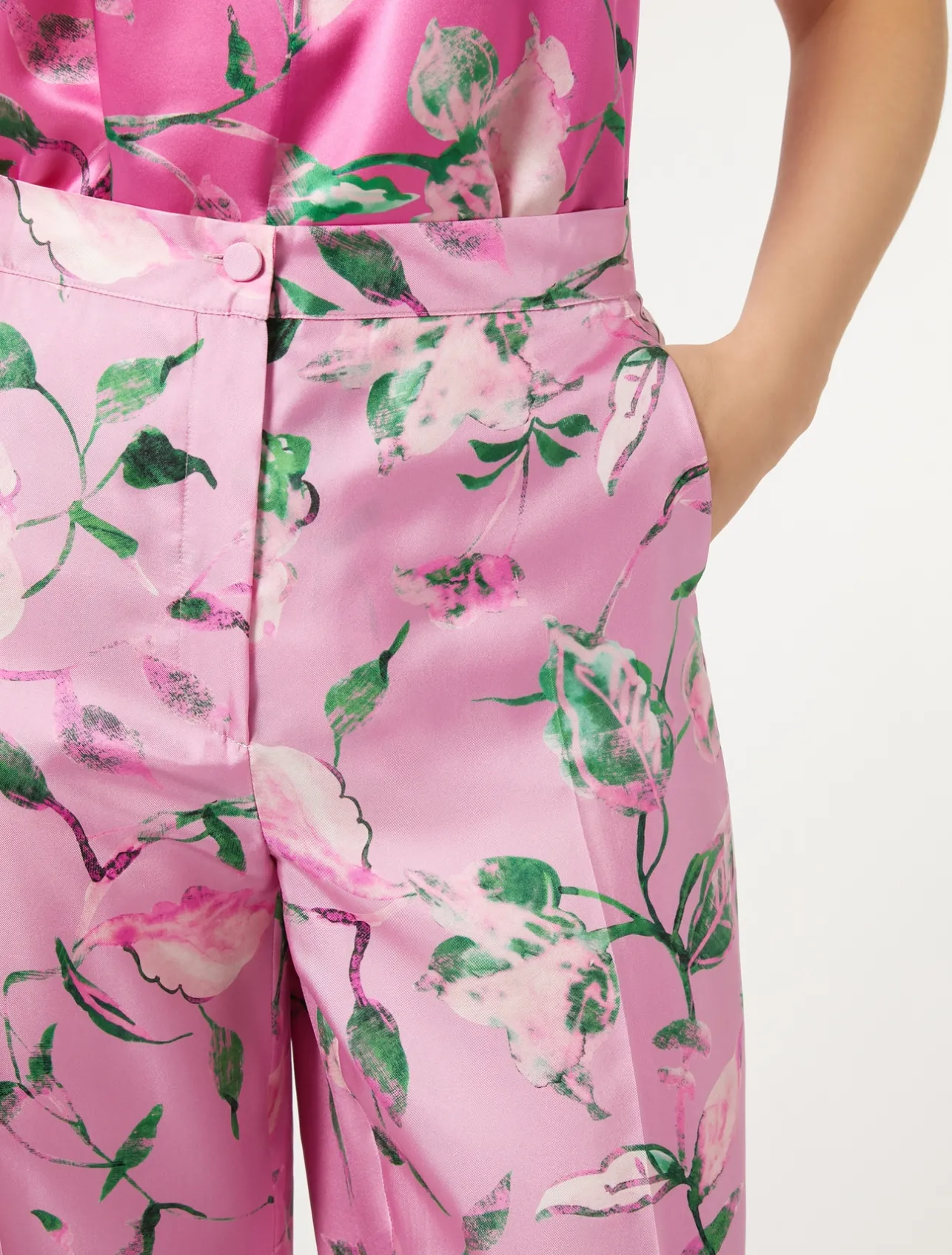 New Marina Rinaldi Silk twill trousers PINK