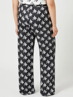 Online Marina Rinaldi Silk twill trousers BLACK