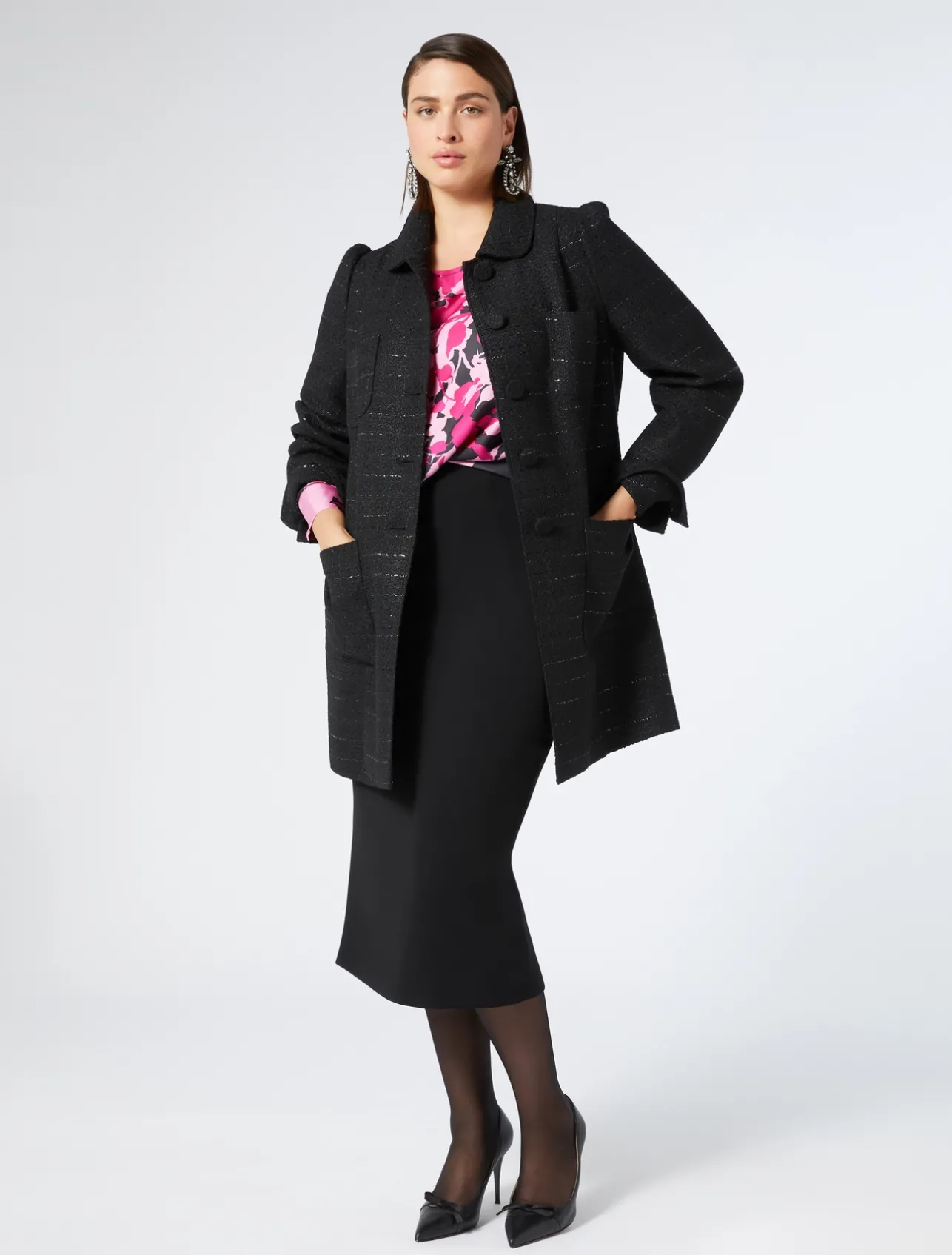 Best Marina Rinaldi Silk twill tunic BLACK