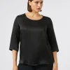 Best Marina Rinaldi Silk-blend blouse MIDNIGHTBLUE