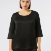 Discount Marina Rinaldi Silk-blend blouse BLACK