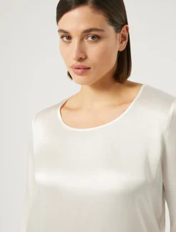 Sale Marina Rinaldi Silk-blend blouse WHITE