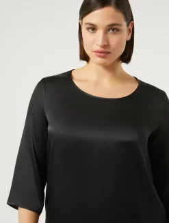 Best Marina Rinaldi Silk-blend blouse MIDNIGHTBLUE