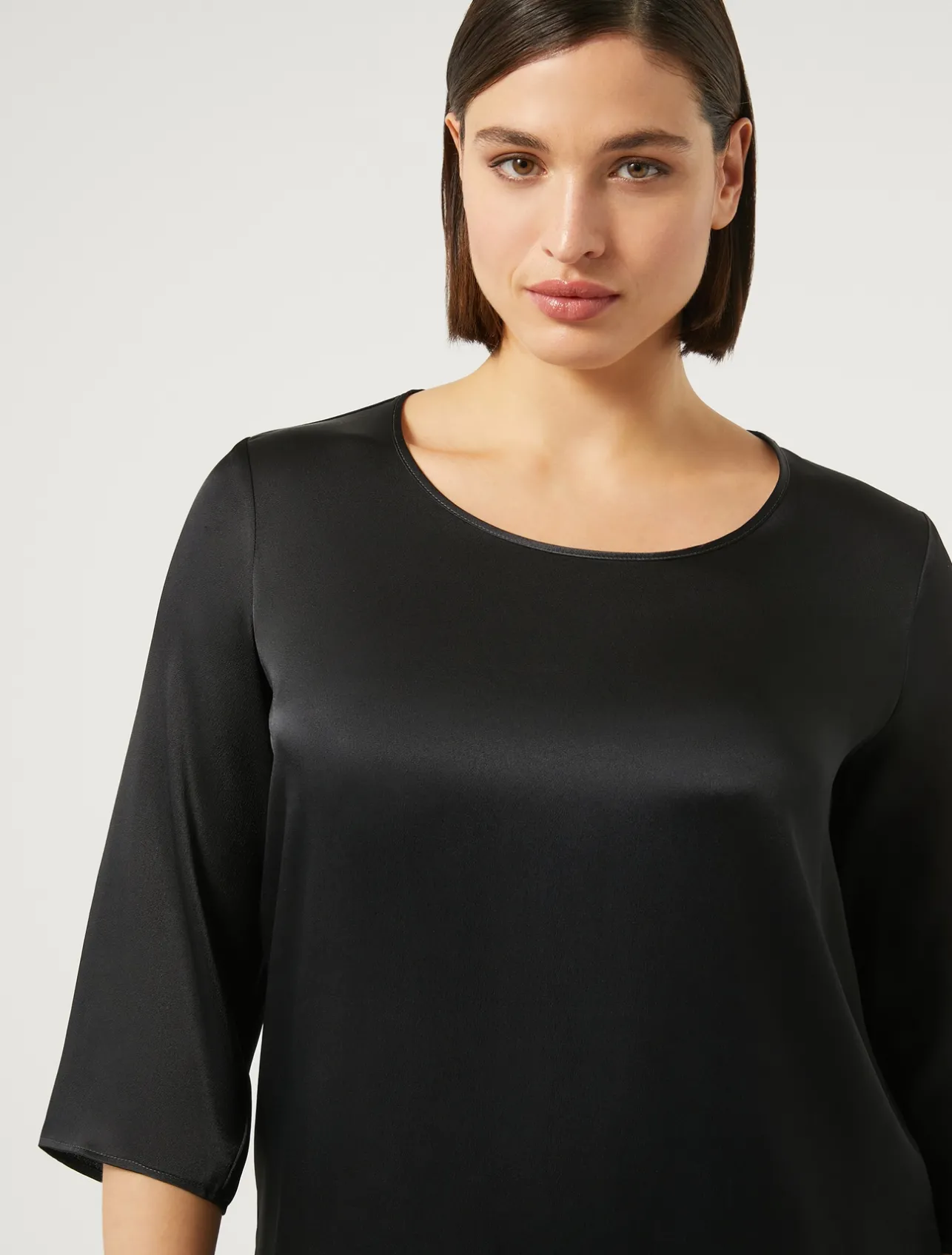 Best Marina Rinaldi Silk-blend blouse MIDNIGHTBLUE