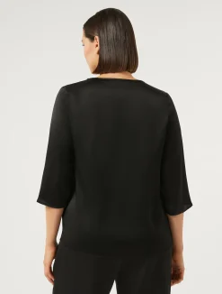 Discount Marina Rinaldi Silk-blend blouse BLACK