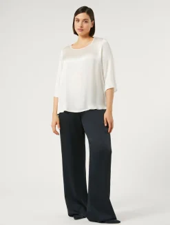 Sale Marina Rinaldi Silk-blend blouse WHITE