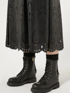 Online Marina Rinaldi Skirt in coated fabric BLACK