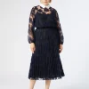 Fashion Marina Rinaldi Skirt in embroidered lace MIDNIGHTBLUE