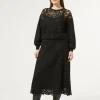Hot Marina Rinaldi Skirt with macramé embroidery BLACK
