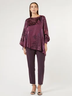 Hot Marina Rinaldi Slim triacetate cady trousers BORDEAUX