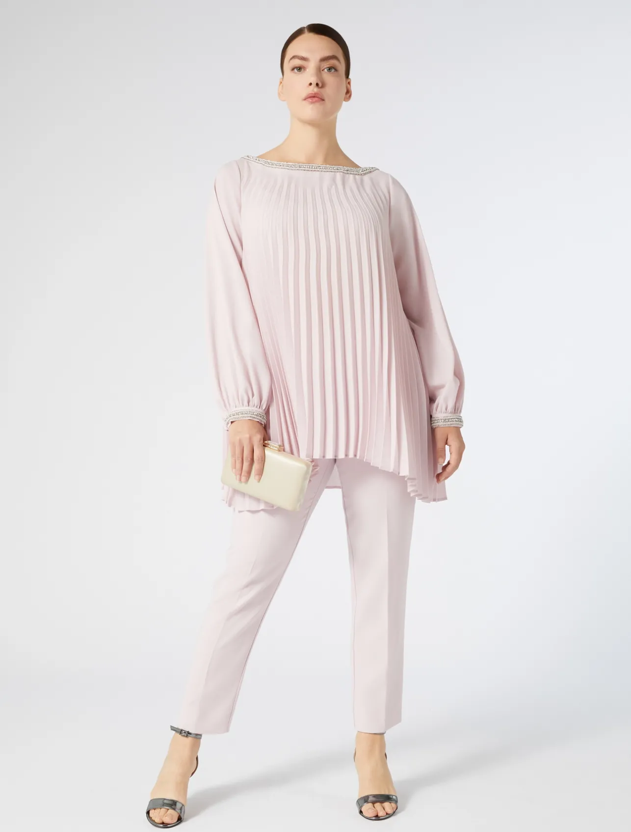 Clearance Marina Rinaldi Slim triacetate cady trousers PINK