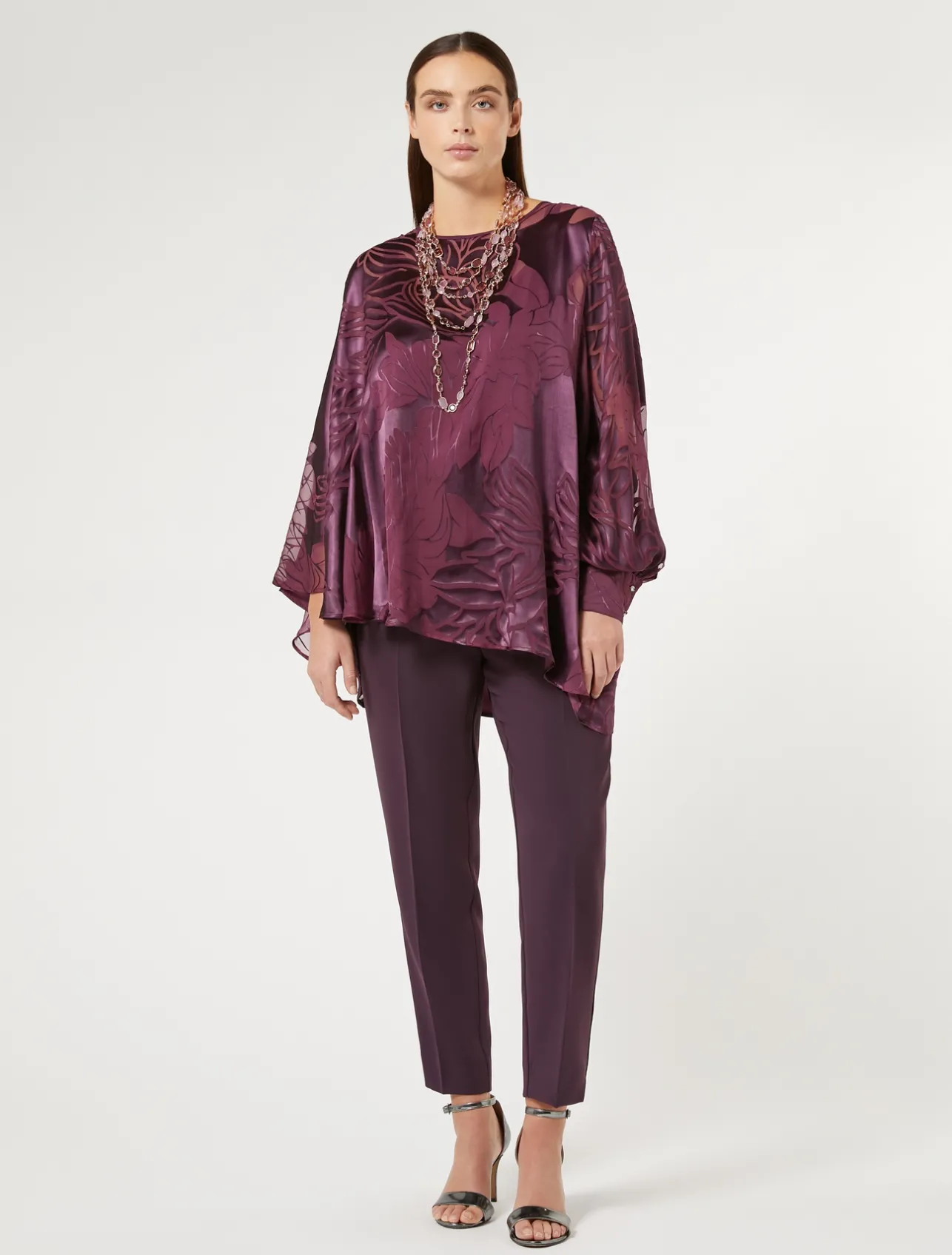Hot Marina Rinaldi Slim triacetate cady trousers BORDEAUX