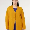 Fashion Marina Rinaldi Soft wool cardigan MUSTARD
