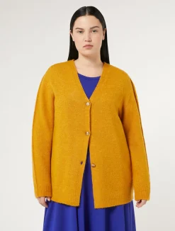 Fashion Marina Rinaldi Soft wool cardigan MUSTARD