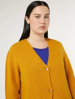 Fashion Marina Rinaldi Soft wool cardigan MUSTARD