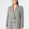 Outlet Marina Rinaldi Stretch batavia wool blazer BLACKWHITE