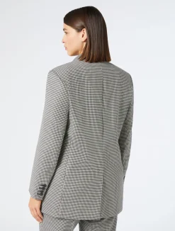 Outlet Marina Rinaldi Stretch batavia wool blazer BLACKWHITE