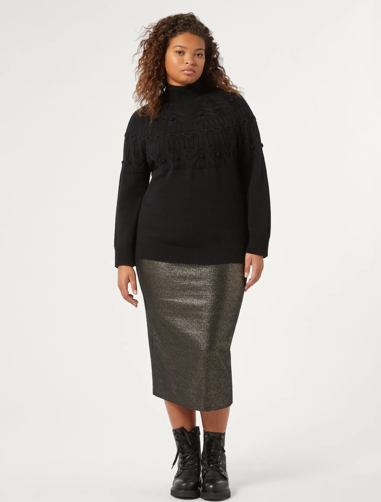 Discount Marina Rinaldi Stretch bengaline skirt GOLDBLACK