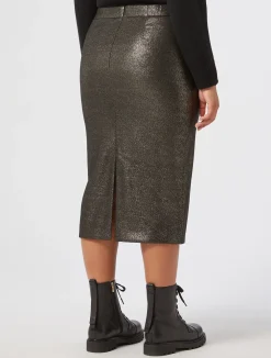 Discount Marina Rinaldi Stretch bengaline skirt GOLDBLACK