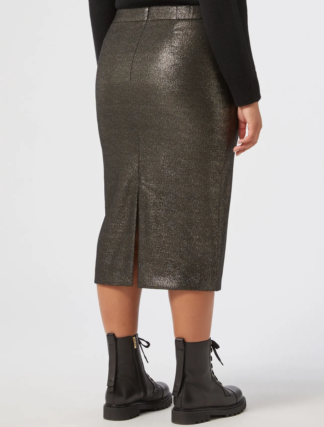 Discount Marina Rinaldi Stretch bengaline skirt GOLDBLACK