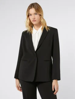 Online Marina Rinaldi Stretch cady blazer jacket BLACK