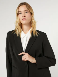 Online Marina Rinaldi Stretch cady blazer jacket BLACK