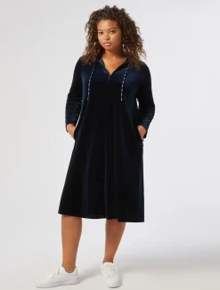 Sale Marina Rinaldi Stretch chenille dress MIDNIGHTBLUE