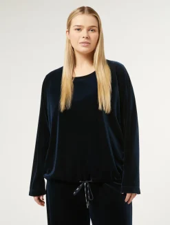 Clearance Marina Rinaldi Stretch chenille sweatshirt MIDNIGHTBLUE