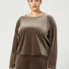 Online Marina Rinaldi Stretch chenille sweatshirt STONE