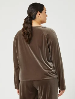Online Marina Rinaldi Stretch chenille sweatshirt STONE