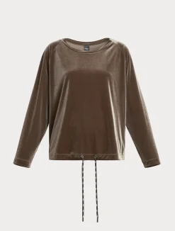 Online Marina Rinaldi Stretch chenille sweatshirt STONE