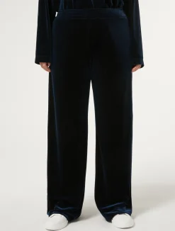 Discount Marina Rinaldi Stretch chenille trousers MIDNIGHTBLUE