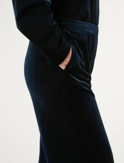 Discount Marina Rinaldi Stretch chenille trousers MIDNIGHTBLUE