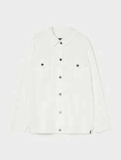 Fashion Marina Rinaldi Stretch cotton bull denim jacket WHITE