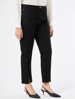 Sale Marina Rinaldi Stretch cotton denim trousers BLACK
