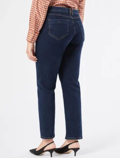 Fashion Marina Rinaldi Stretch cotton denim trousers MIDNIGHTBLUE
