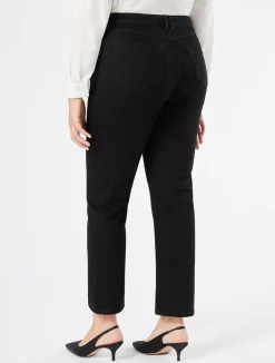 Sale Marina Rinaldi Stretch cotton denim trousers BLACK