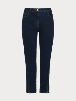 Fashion Marina Rinaldi Stretch cotton denim trousers MIDNIGHTBLUE