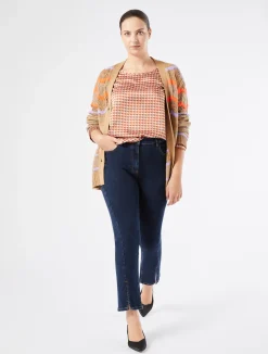 Fashion Marina Rinaldi Stretch cotton denim trousers MIDNIGHTBLUE