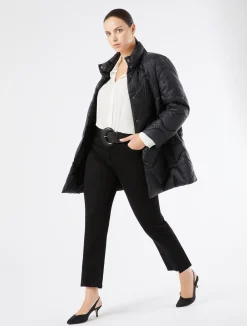 Sale Marina Rinaldi Stretch cotton denim trousers BLACK