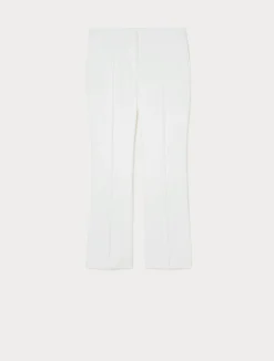 Online Marina Rinaldi Stretch cotton flared trousers WHITE