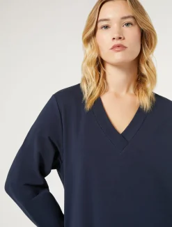 Best Marina Rinaldi Stretch cotton fleece dress NAVY
