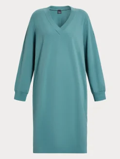 New Marina Rinaldi Stretch cotton fleece dress SAGEGREEN