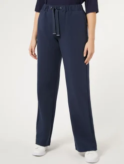 Discount Marina Rinaldi Stretch cotton fleece trousers NAVY