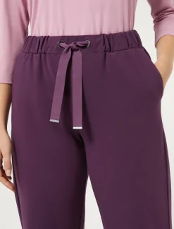 Sale Marina Rinaldi Stretch cotton fleece trousers PURPLE
