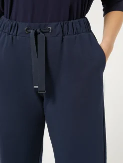 Discount Marina Rinaldi Stretch cotton fleece trousers NAVY