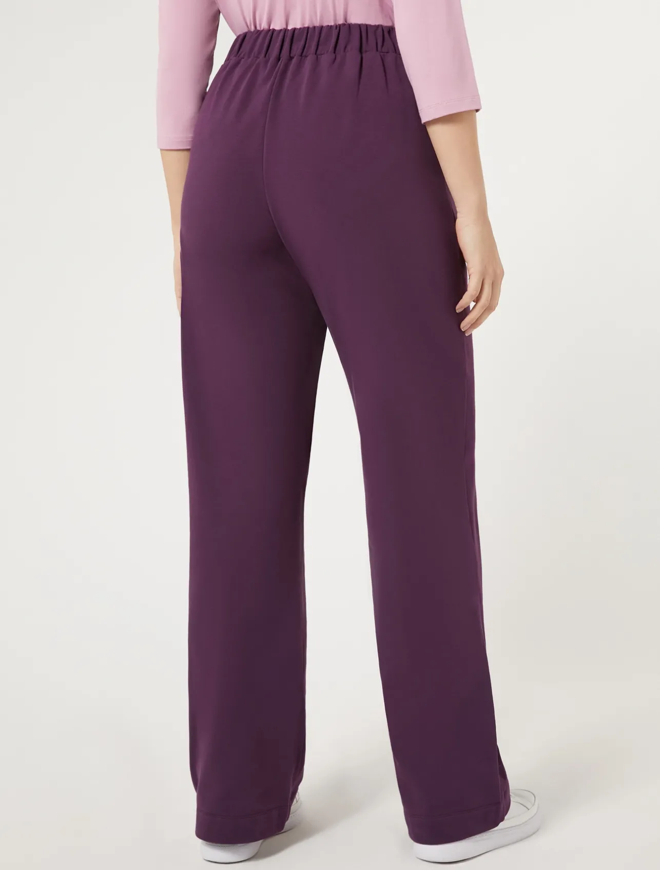 Sale Marina Rinaldi Stretch cotton fleece trousers PURPLE
