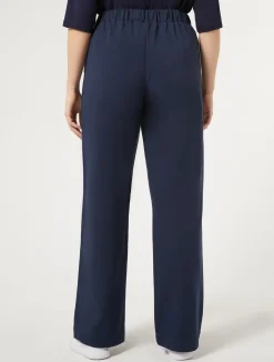 Discount Marina Rinaldi Stretch cotton fleece trousers NAVY