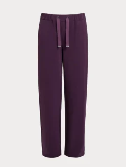 Sale Marina Rinaldi Stretch cotton fleece trousers PURPLE