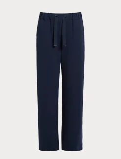Discount Marina Rinaldi Stretch cotton fleece trousers NAVY